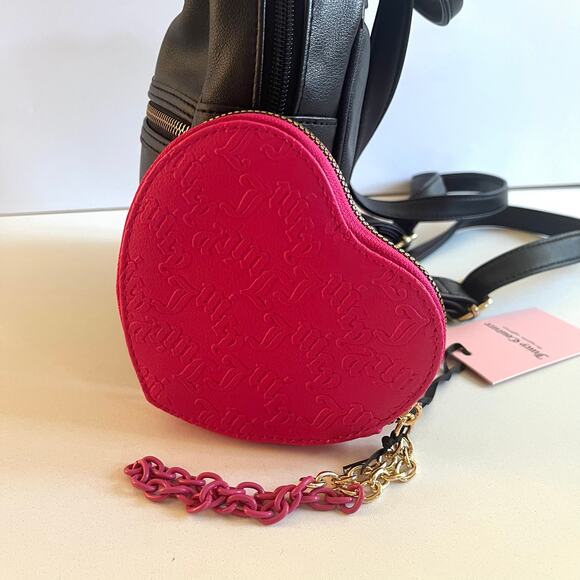 JUICY COUTURE Black Mini Backpack and Pink Heart Wallet Set - Picture 9 of 16